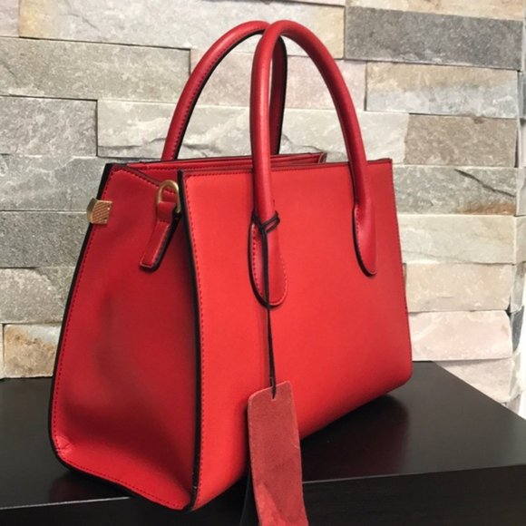 💥🇺🇸 Celine Dion Octave Leather Satchel Red - Picture 10 of 13
